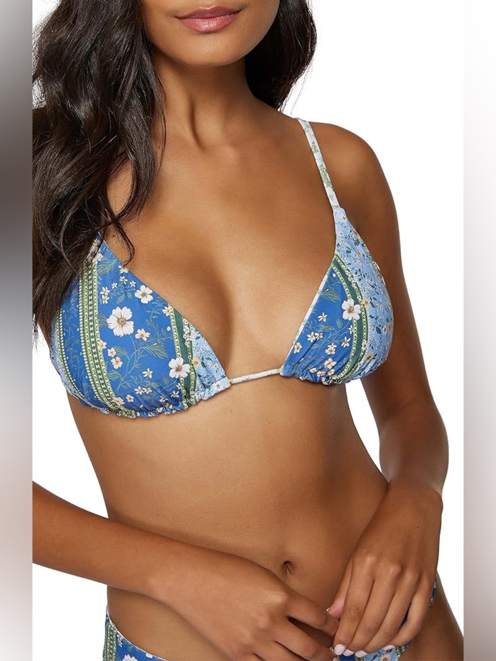O'Neill Reversible Light Blue and Green Floral Bikini, Women’s Size Medium